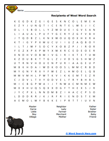 Wool Neighbors Word Search