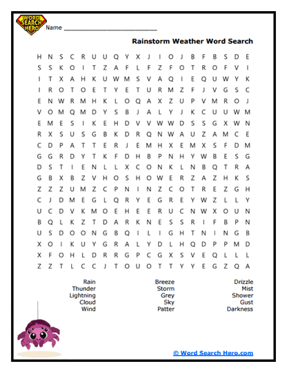 Rainstorm Scene Word Search