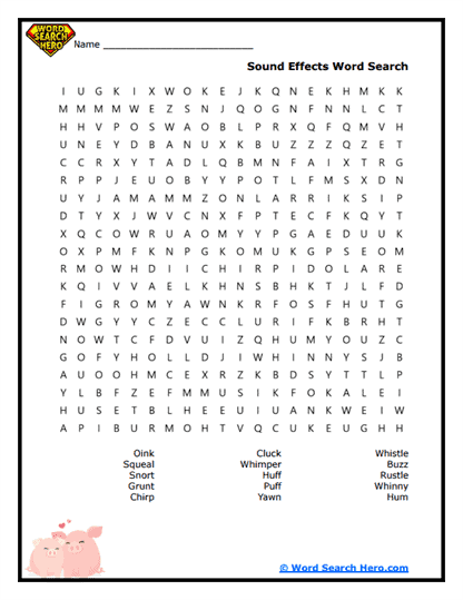 Piggy Sounds Word Search