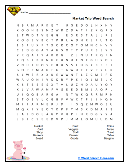 Market Fun Word Search