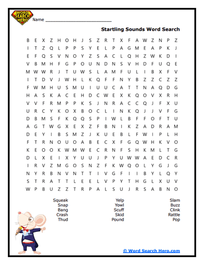 Sudden Sounds Word Search