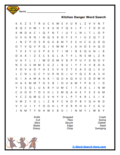Kitchen Trouble Word Search