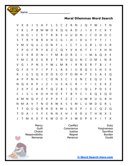 Ethical Choices Word Search