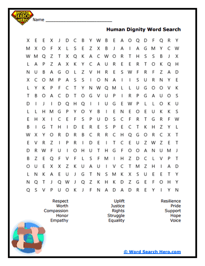 Human Worth Word Search