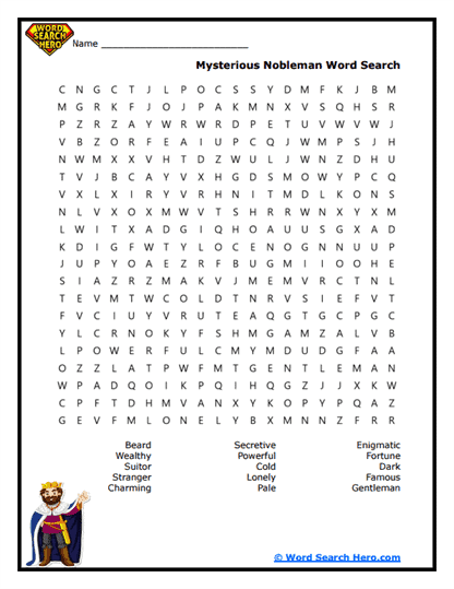 Hidden Noble Word Search