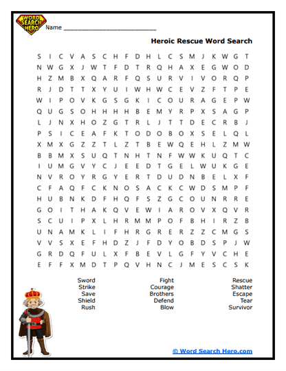 Brave Rescue Word Search