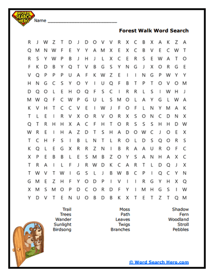 Forest Wander Word Search