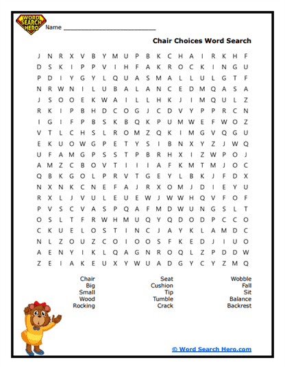 Chair Test Word Search