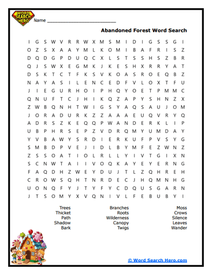 Lost Woods Word Search