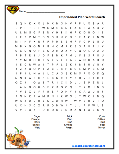 Caged Plan Word Search
