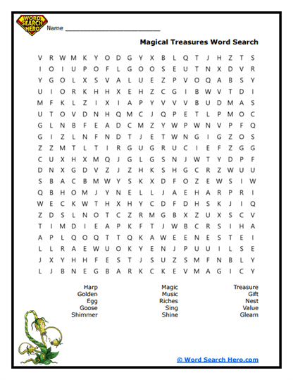 Golden Loot Word Search