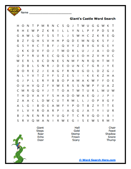 Giant Danger Word Search