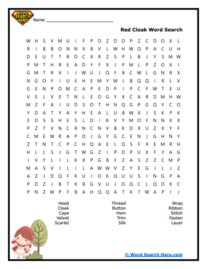Scarlet Stitch Word Search