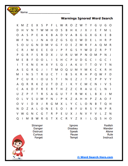 Ignored Warnings Word Search