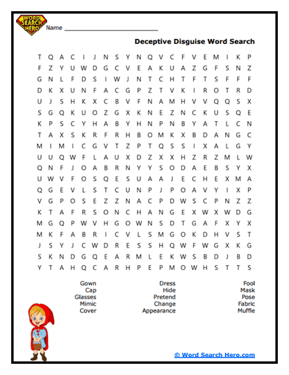 False Disguise Word Search