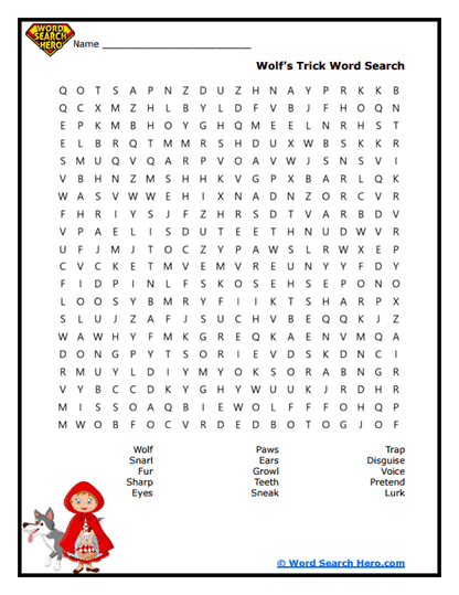 Wolf Scheme Word Search