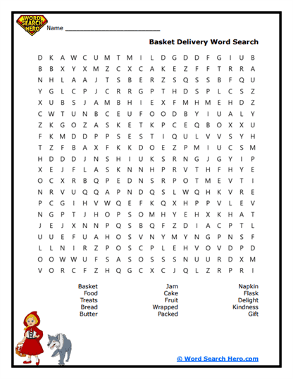 Basket Treats Word Search