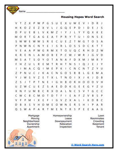 Home Dreams Word Search