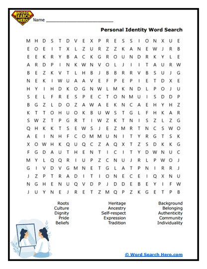 Finding Identity Word Search