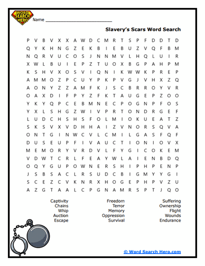 Lasting Scars Word Search