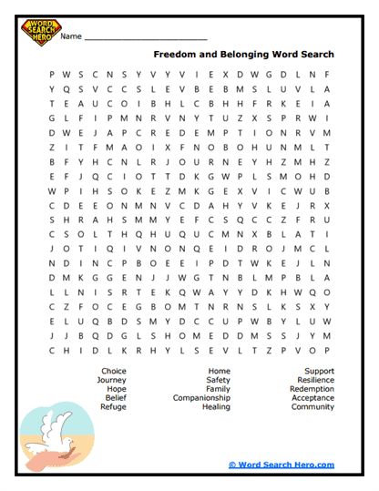 Finding Freedom Word Search