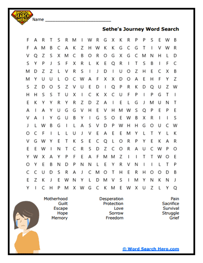 Sethe's Strength Word Search