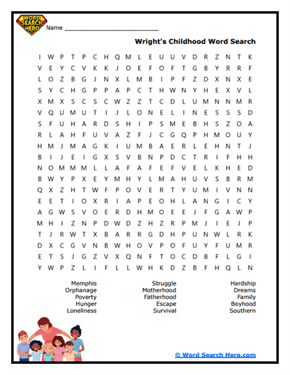 Black Boy by Richard Wright Word Searches