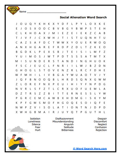 Feeling Alone Word Search