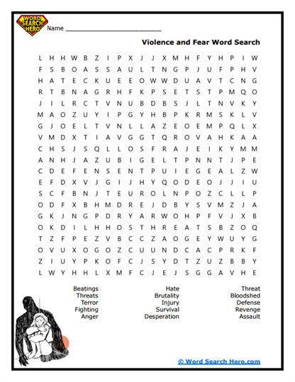 Living Fear Word Search