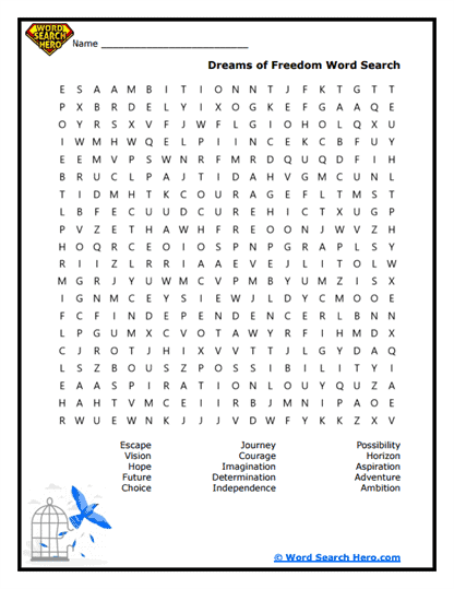 Future Dreams Word Search
