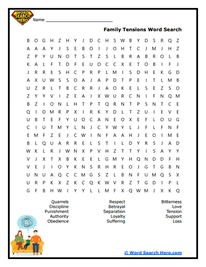 Broken Bonds Word Search