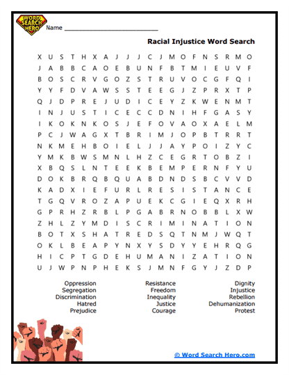 Seeking Justice Word Search