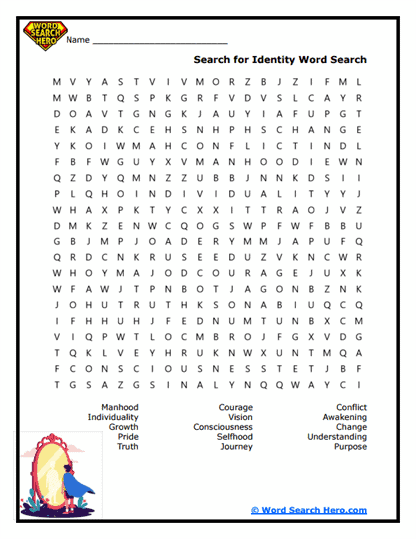 Finding Self Word Search