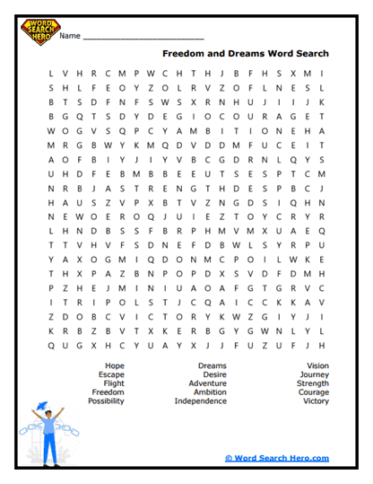 Soaring Dreams Word Search