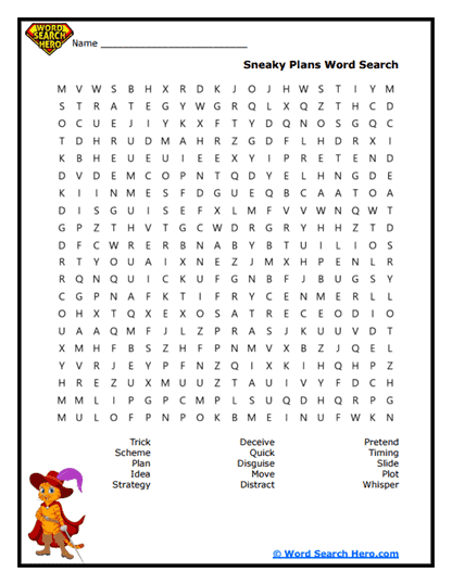 Plans Behind the Scenes Word Search