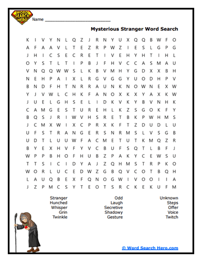 An Unexpected Visitor Word Search