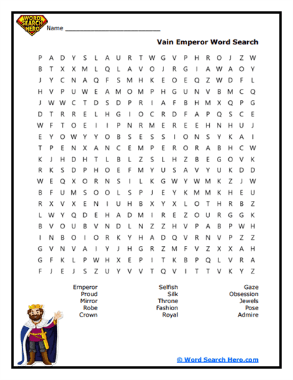 The Proud Emperor Word Search