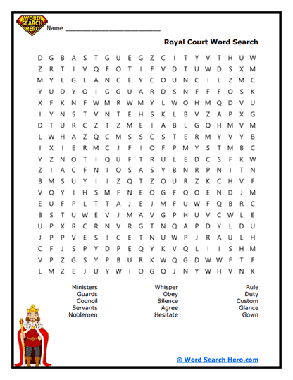 Royal Court Word Search