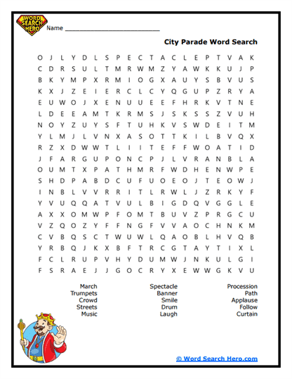 The Grand Parade Word Search