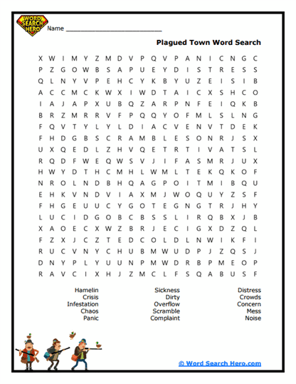 The Pied Piper of Hamelin Word Searches