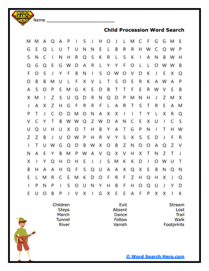Vanishing Trail Word Search