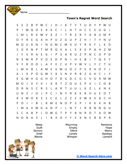 Heavy Hearts Word Search