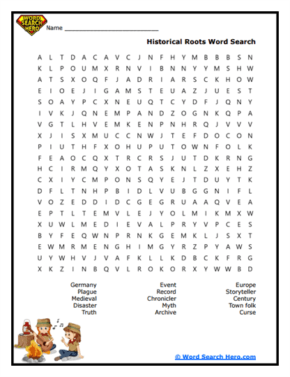 Ancient Tale Word Search