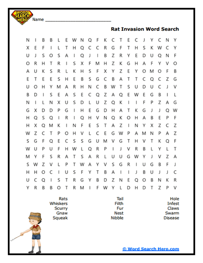 Rat Rush Word Search