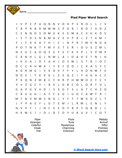 Piper Mystery Word Search