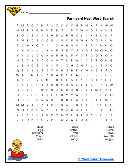 Cozy Nest Word Search