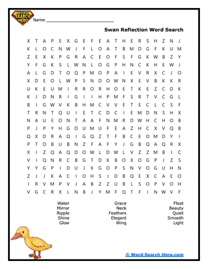 Swan Beauty Word Search