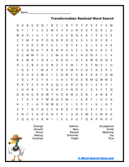 True Change Word Search