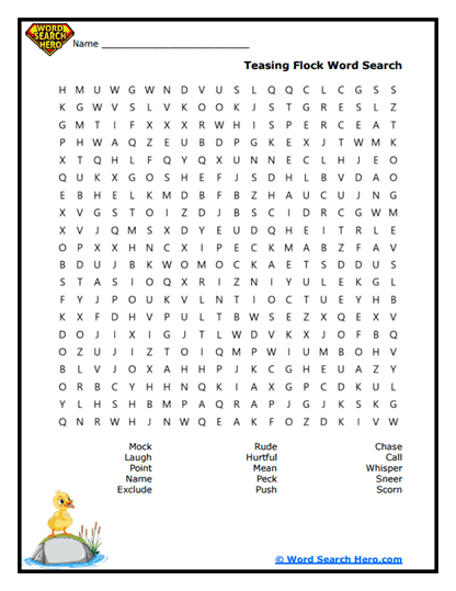 Cruel Flock Word Search