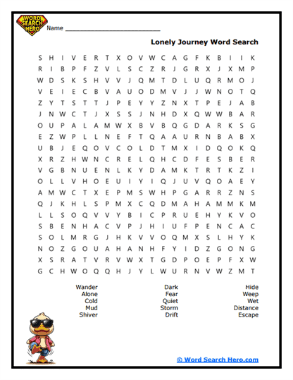 Lonely Path Word Search